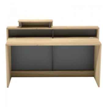 Reception desk Lotus pakoworld in natural-antracite color 160x60x105cm
