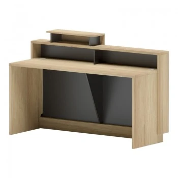 Reception desk Lotus pakoworld in natural-antracite color 160x60x105cm