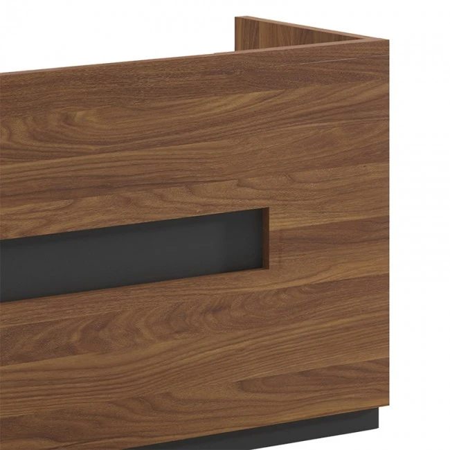 Γραφείο reception επαγγελματικό Oscar pakoworld καρυδί-ανθρακί 180x65x110εκ