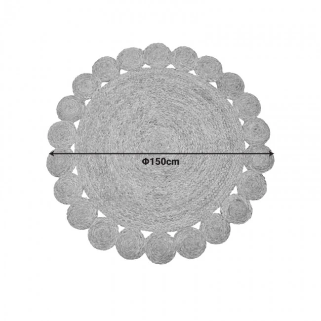 Χαλί Voni Inart φυσικό γιούτα Φ150x1εκ