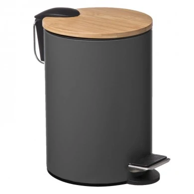 Waste bin 3L Nature pakoworld metallic dark grey- natural