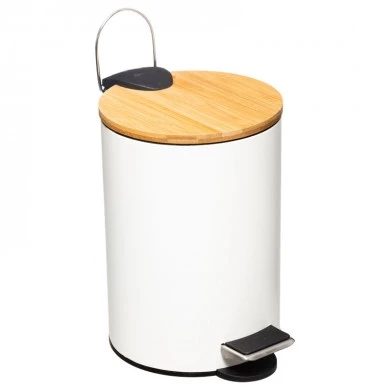 Waste bin 3L Nature pakoworld metallic white-natural