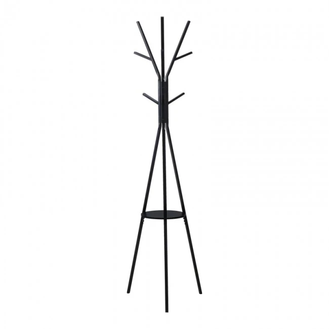 Coat rack Denner pakoworld metal in black color 48.5x48.5x180cm