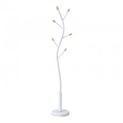 Coat rack Portu pakoworld metal in white-natural color D30x170cm