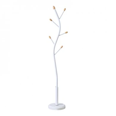 Coat rack Portu pakoworld metal in white-natural color D30x170cm