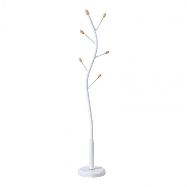 Coat rack Portu pakoworld metal in white-natural color D30x170cm