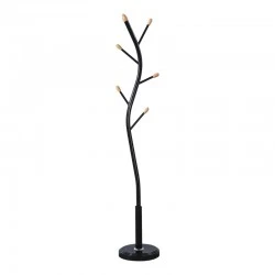 Coat rack Portu pakoworld metal in black-natural color D30x170cm