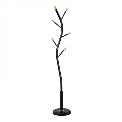 Coat rack Portu pakoworld metal in black-natural color D30x170cm