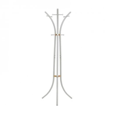 Bamile pakoworld clothes rack black metal and natural rubberwood 51x63x175cm