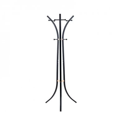 Bamile pakoworld clothes rack black metal and natural rubberwood 51x63x175cm