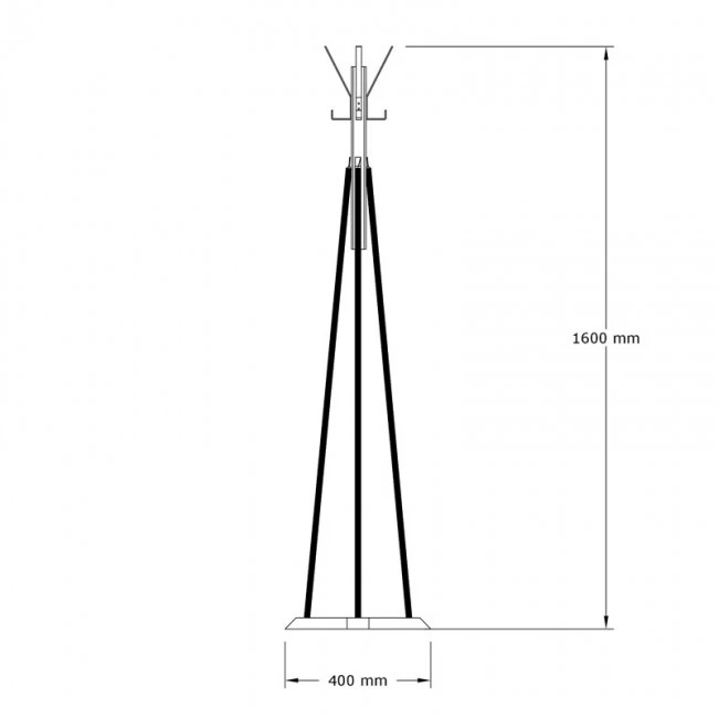 Καλόγερος ρούχων Myra pakoworld φυσικό-μαύρο χρώμα Φ40x160εκ