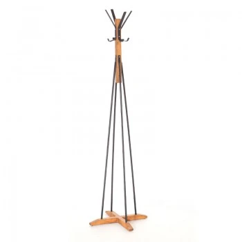 Καλόγερος ρούχων Myra pakoworld καρυδί-μαύρο χρώμα Φ40x160εκ