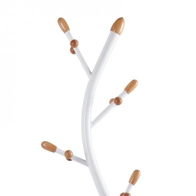 Coat Stand Sergio pakoworld metal white-natural D37x171cm
