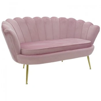2 seat sofa Daimon pakoworld velvet pink 134x70x77cm