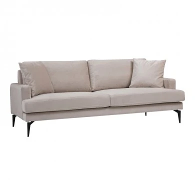 2-seater sofa Fortune pakoworld velvet beige-black 175x90x88cm