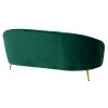 3 seater sofa Amora pakoworld dark green velvet - golden metal 180x81x77cm
