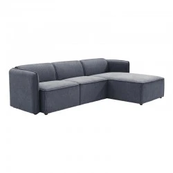 Reversible corner sofa Soofa pakoworld grey fabric 270x163x74cm Reversible corner sofa Soofa pakoworld grey fabric 270x163x74cm