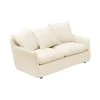 2-seater sofa Interest pakoworld beige fabric with three pillows 140x85x90cm