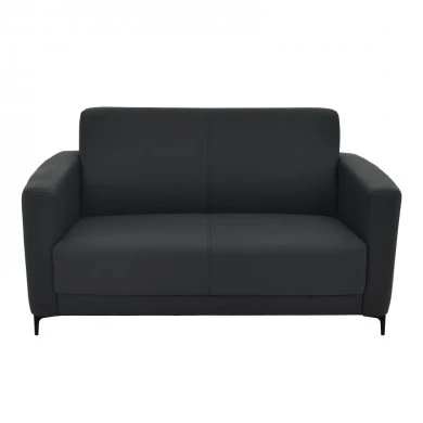 Two seater sofa Sidica I pakoworld PU in black color 135x78x83cm