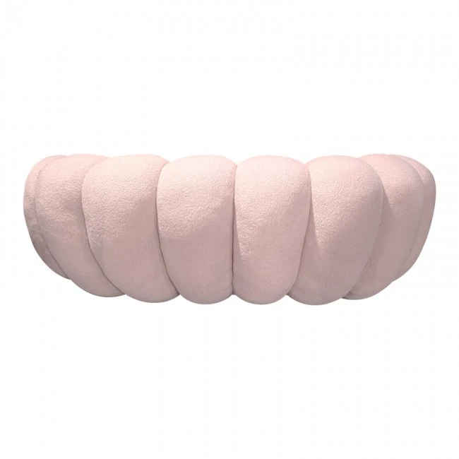 Sofa Embrace pakoworld boucle fabric in pink shade 180x105x65cm