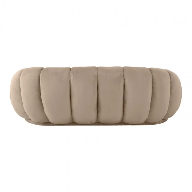 Sofa Embrace pakoworld velvet in beige shade 180x105x65cm