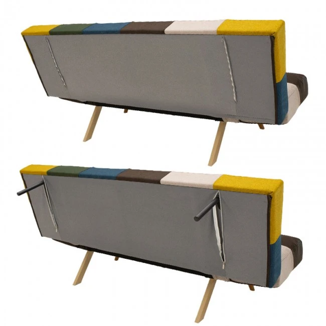 3 seater sofa-bed Freddo pakoworld fabric multicolored 182x81x84 cm