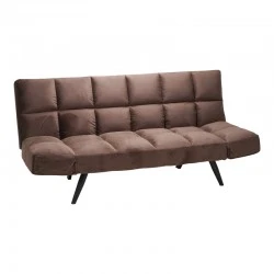 Sofa - bed 3-seater Freddo I pakoworld velvet brown 181x81x86cm