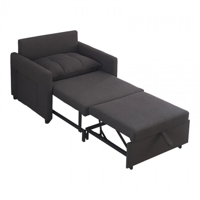 Armchair-bed Barzene pakoworld anthracite fabric 96x83x75cm