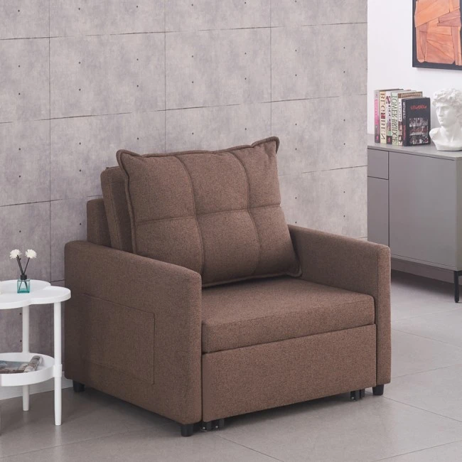 Barzene armchair-bed pakoworld brown fabric 96x83x75cm