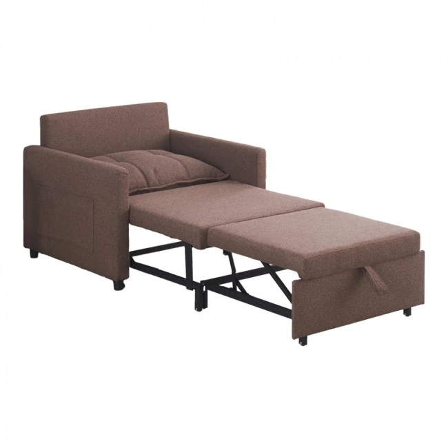 Barzene armchair-bed pakoworld brown fabric 96x83x75cm