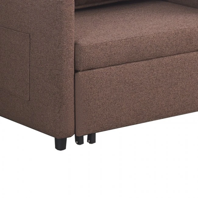 Barzene armchair-bed pakoworld brown fabric 96x83x75cm