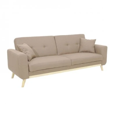 Carmelo sofa bed - pakoworld beige-brown fabric 214x80x86 cm