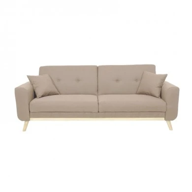 Carmelo sofa bed - pakoworld beige-brown fabric 214x80x86 cm