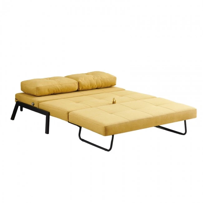 Sofa-bed Hafrene pakoworld fabric in yellow color 151x94x71cm