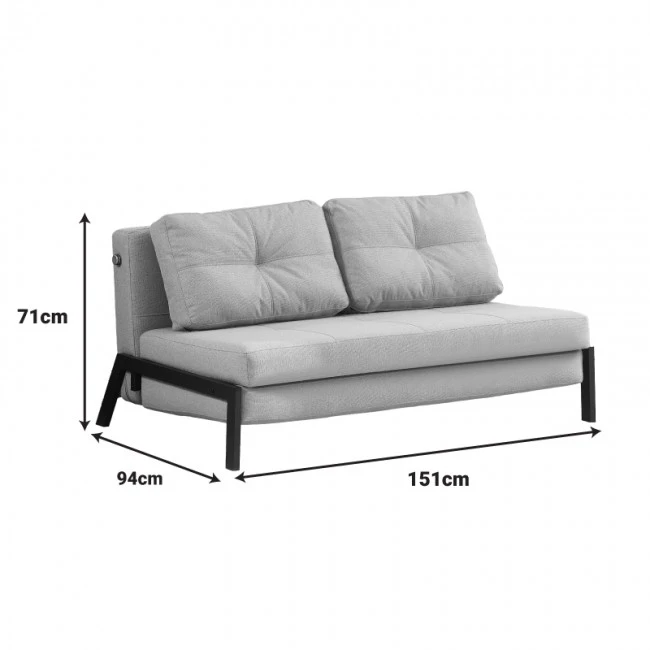 Sofa-bed Hafrene pakoworld fabric in yellow color 151x94x71cm