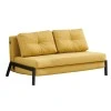 Sofa-bed Hafrene pakoworld fabric in yellow color 151x94x71cm