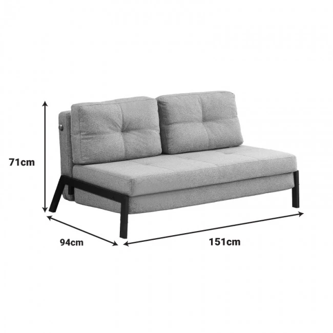 Sofa-bed Hafrene pakoworld fabric in petrol color 151x94x71cm