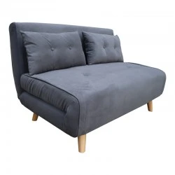 Sofa-bed Josuane I pakoworld two-seater fabric in anthracite  color 122x80x81cm