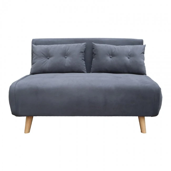 Sofa-bed Josuane I pakoworld two-seater fabric in anthracite  color 122x80x81cm