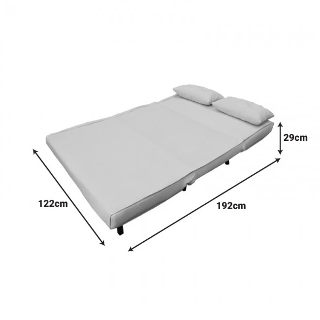 Sofa-bed Josuane I pakoworld two-seater fabric in anthracite  color 122x80x81cm