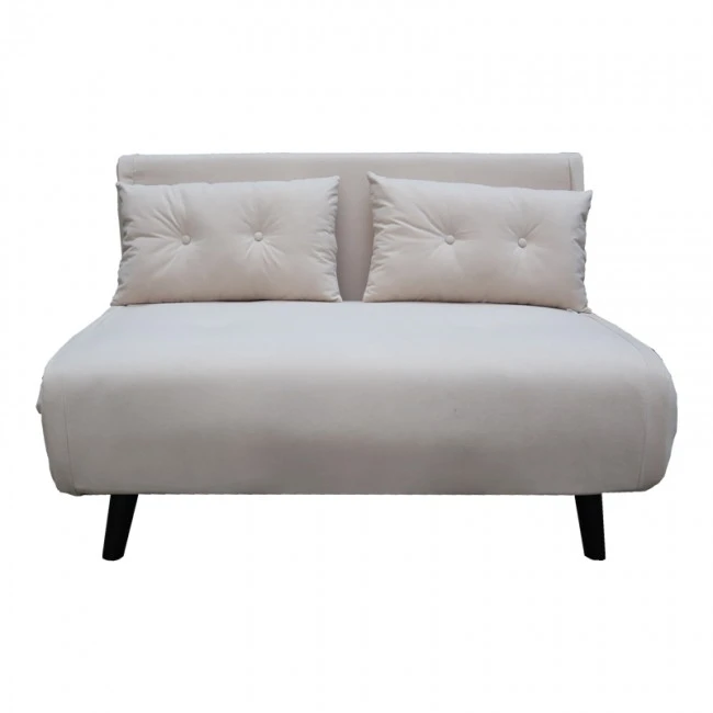 Sofa-bed Josuane I pakoworld two-seater velvet in grey  color 122x80x81cm