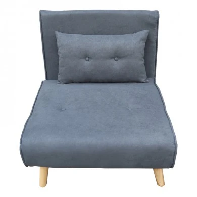 Armchair-bed Josuane pakoworld anthracite fabric and natural wood leg 77x80x81cm
