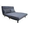 Josuane  pakoworld two-seater sofa bed, anthracite velvet, natural wooden legs, 122x80x81cm