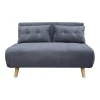 Josuane  pakoworld two-seater sofa bed, anthracite velvet, natural wooden legs, 122x80x81cm