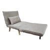 Josuane armchair-bed pakoworld gray velvet and natural wood leg 77x80x81cm