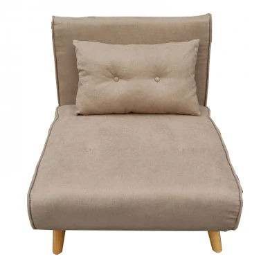 Josuane armachair-bed pakoworld beige fabric and natural wood leg 77x80x81cm