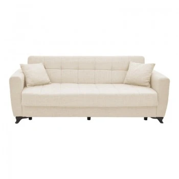 Modesto pakoworld three-seater sofa-bed with storage space cream fabric 215x85x80cm