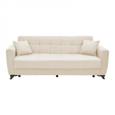 Modesto pakoworld three-seater sofa-bed with storage space cream fabric 215x85x80cm