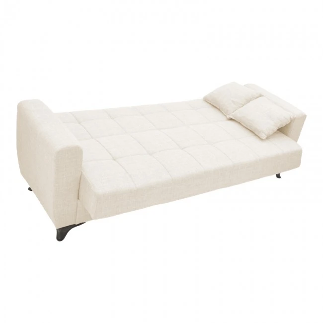 Modesto pakoworld three-seater sofa-bed with storage space cream fabric 215x85x80cm