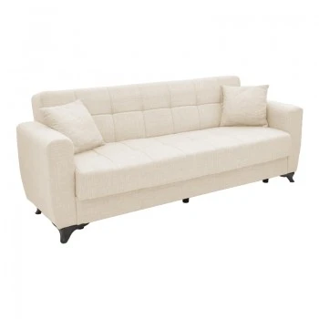 Modesto pakoworld three-seater sofa-bed with storage space cream fabric 215x85x80cm